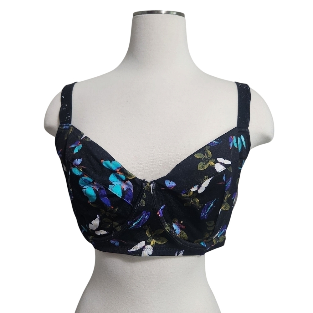 NWT VICTORIA'S SECRET ELECTRIC BUTTERFLIES SHINE STRAP WICKED BIKINI TOP SZ 38DD - Picture 3 of 11